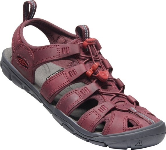 KEEN CLEARWATER CNX LEATHER W-WINE/RED D